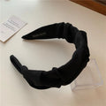 Korean Hair Accessories Solid Color Cotton Crumpled Women's Head Hoop Wide Bezel Makeup Hairbands for Ladies Headwear 2023 New