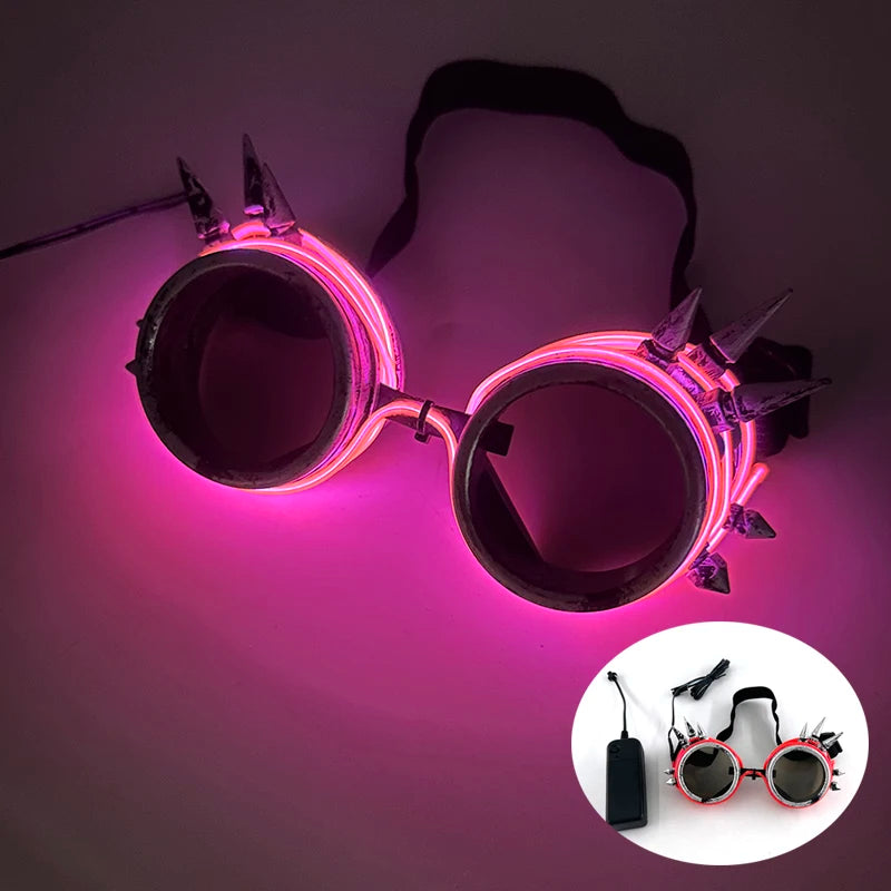 1 pcs Punk Glasses Men Women Costumes Sunglasses Luminous Led Sunglasses Boys Girls Eyewear Halloween Christmas Decor Sunglasses
