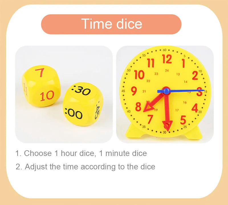 Children Montessori Clock Educational Toys Hour Minute Second Cognition Matching Puzzle Toys Kids Early Preschool Teaching Aids