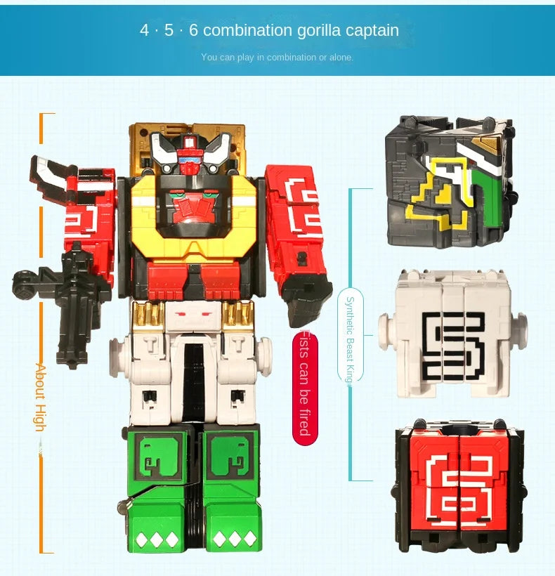 Power Assembling Educational Toys Math Cube Transformation Robot Digits Puzzle Ranger Animals boy toy for Kids
