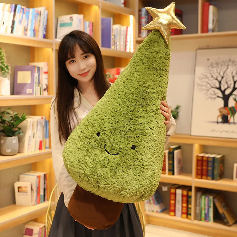 1Pc 29-90CM Simulation Christmas Tree Plush Toys Cute Evergreen Plush Pillow Dolls Wishing Trees Stuffed for Christmas Dress Up
