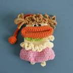 Funny Crochet Keychains Knitting Cute Sausage Mouth Doll Key Holder Knitted Storage Bag Keyrings For Car Keys Wholesale Custom