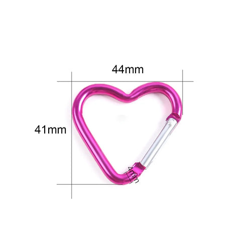 10PCS Carabiner Keychain Clip Heart-shaped Aluminum Small Carabiners Tactical Clips Outdoor Tools Water Bottle Keyring HWXGJ04