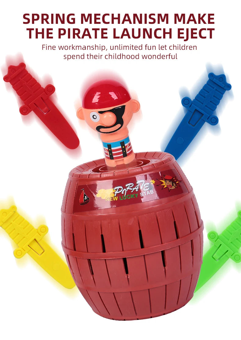 Prank Pirate Bucket with Sword, Shark Attack Bucket, Finger-Biting Table Toy.