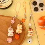 1/3 Pcs Cute Cat Phone Chain Pendant Versatile Bell Star Pendant Cartoon 3D Cat Bag Keychain Pendant