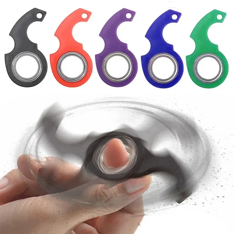Spinner Stress Toy Funny Idget Toys Kids Fingertip Spinning Keyring Finger Fidget Ring Relieve Boredom Party Gifts Keychain Toys