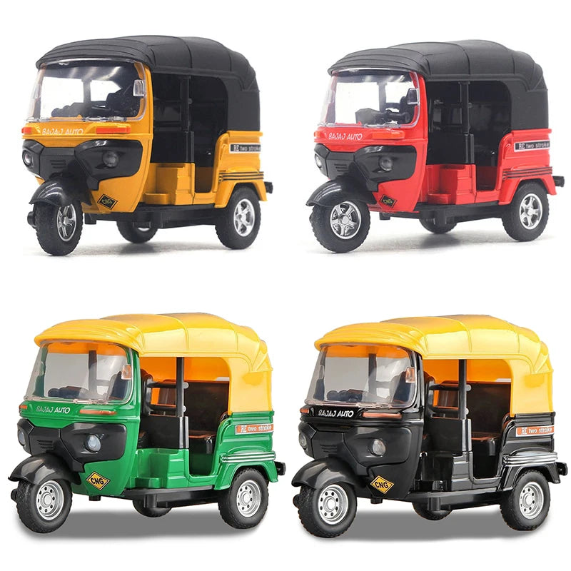 Indian tricycle alloy toy boy simulation alloy car model children's regenerative toy car car car ornament