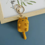 Handmaking Crochet Kitten Keyrings Cute Smiling Cat Doll Crochet Keychain Cartoon Kitten Series Knitting Doll Keychain Custom
