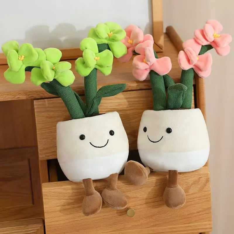 35cm Flowerpot Figurine Simulation Filled Plush Toy Figurine Cartoon Anime Cute Pillow Fun Home Decoration Office Ornament