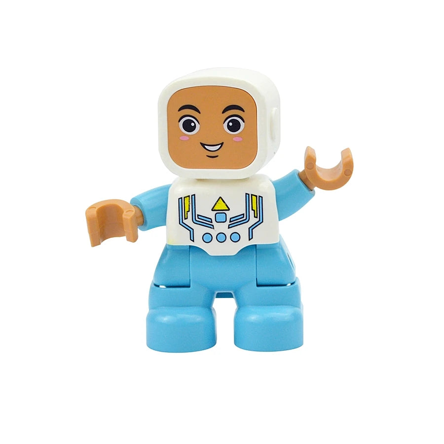 Big Size Figures Building Block Doll Family Farmer Pirate Worker Doctor Policemen Large Brick Compatible Build House Duploes Toy
