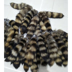 25cm Cute Fox-Racoon Tail Keychain Fur Pendant Key-Chain Bags Charm Keys-Holder Couple Keyrings for Backpack Car Decoration
