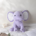 25cm/9.84in Soft Elephant Plush Stuffed Animal - Cute Fluffy Colorful Plush Toy (Multiple Colors: Pink/Blue/Purple/Rainbow) - Id