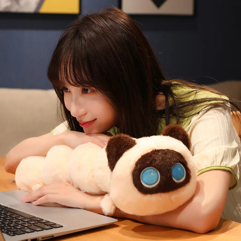 50/80/130CM Creative Cat Caterpillar Plush Toys Stuffed Soft Animal Long Pillow Funny Bed Cushion for Children Gift