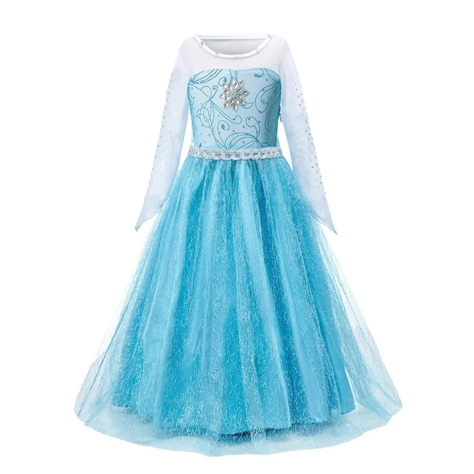 Girls Elsa Anna Dress Children Princess Carnival Dress Kids Jasmine Rapunzel Pageant Flower Disguise Birthday Cosplay Costume