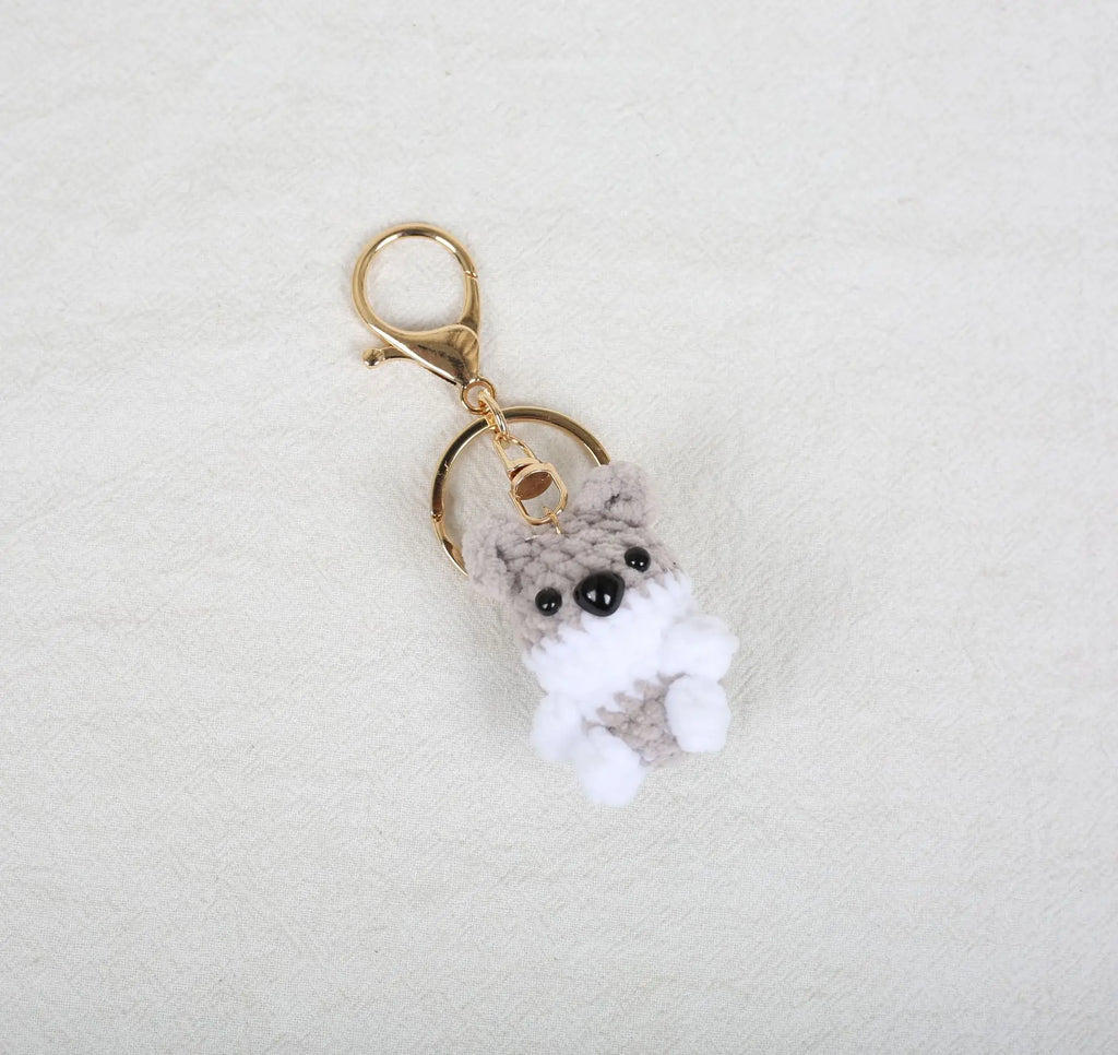 Mini Animal Doll Series Crochet Keychain Knitted Small Rabbit Doll Keyrings Mini Puppy Cute Keychain Wholesale Custom Accessory