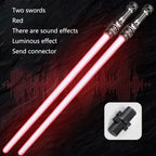 Children Colorful Glowing Sword Toys Laser Sword Lightsaber Red and Blue Double Saber Telescopic Music Cosplay Cool Flashing Toy