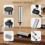 Kitchen Powerful Stirrer Milk Frother Handheld Foam Maker for Lattes Whisk Drink Mixer Coffee Electric Rechargable Egg Beater