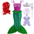Girls Cosplay Lovely Little Mermaid Ariel Prom Princess Costumes Kids Summer Casual Dress Halloween Birthday Party Dress Up 2026