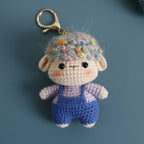 Cartoon Animal Doll Series Handmake Crochet Keychain Cute Sheep Doll Keyrings Crochet Puppy Keychains Gifts Custom Accessories