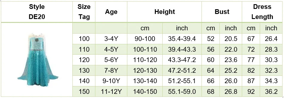 Girls Elsa Anna Dress Children Princess Carnival Dress Kids Jasmine Rapunzel Pageant Flower Disguise Birthday Cosplay Costume