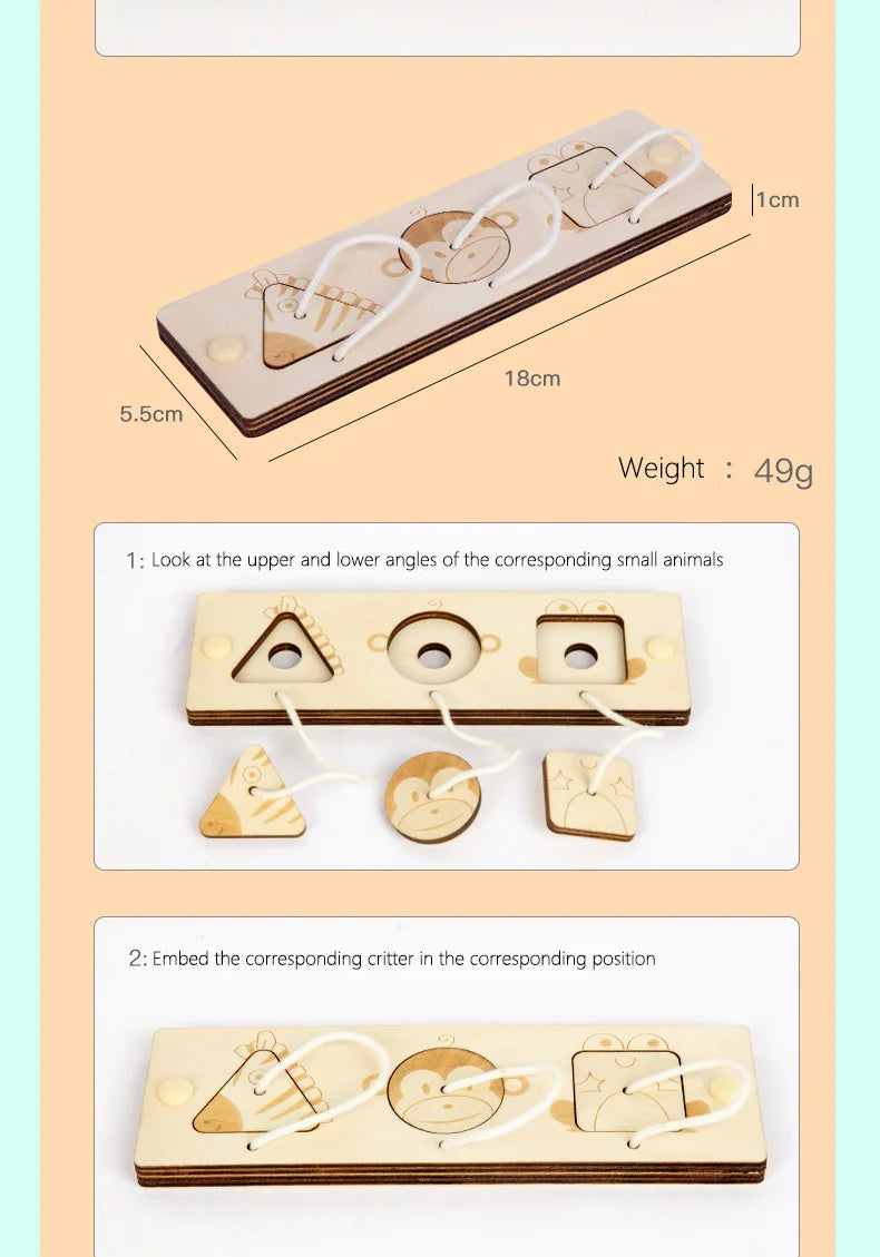 Busy Board Accessories DIY Toy Part Wooden Toys Metal Locks Leather Buckle Montessori Educational Games Intellectual Development
