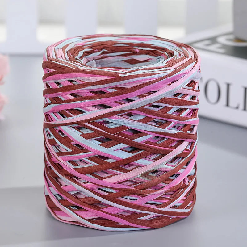 200M Raffia paper rope Straw Yarn For Knitting Crocheting Paper Threads DIY Handmade Summer Sunhat Beach Bag Freeshipping