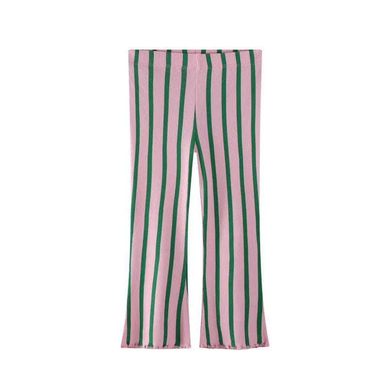 Jumping Meters  2-7T Flare Pants Printed Full Length Hot Selling Girls Leggings Pants Striped Pencil Pants Autumn Kids Trousers