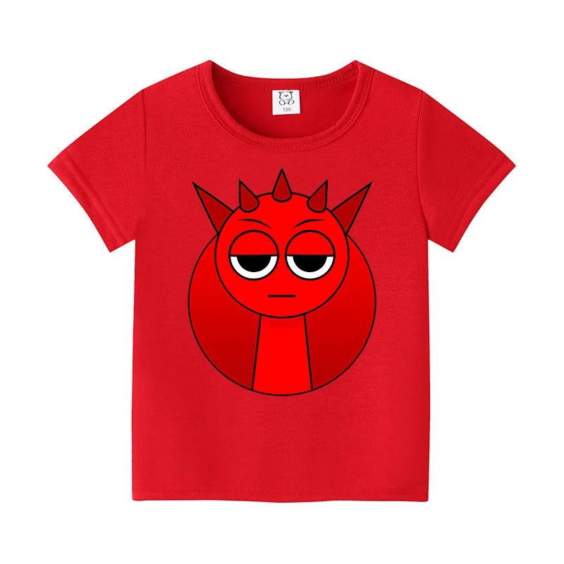 Sprunkis Boys Girls Child T Shirt Clothes Tops Children's Clothing Summer Cute Cotton Short Sleeve Tee New Kids Birthday Gifts