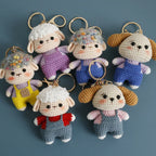 Cartoon Animal Doll Series Handmake Crochet Keychain Cute Sheep Doll Keyrings Crochet Puppy Keychains Gifts Custom Accessories