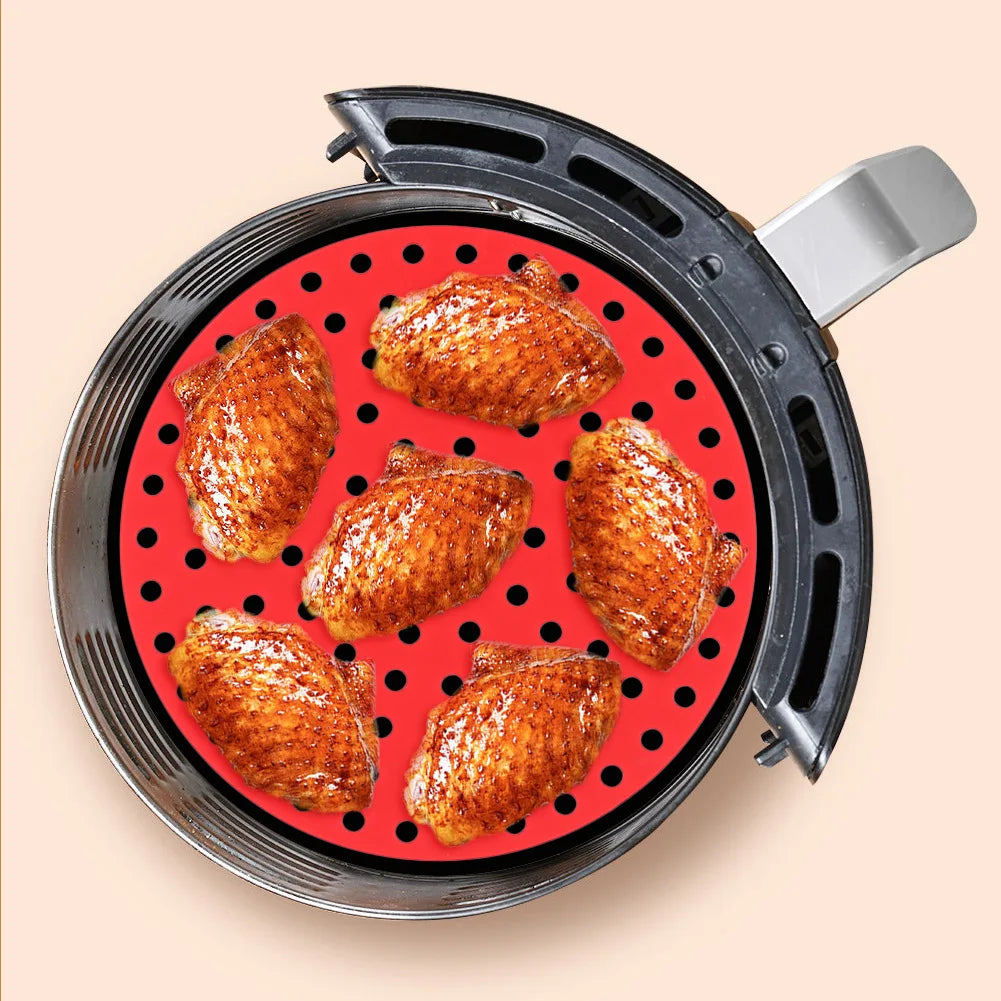 Reusable Silicone Air Fryer Mat Kitchen Non-stick Baking Pad Baking Inner Liner Cooking Bake ware Oil Mats Cake Grilled Saucer