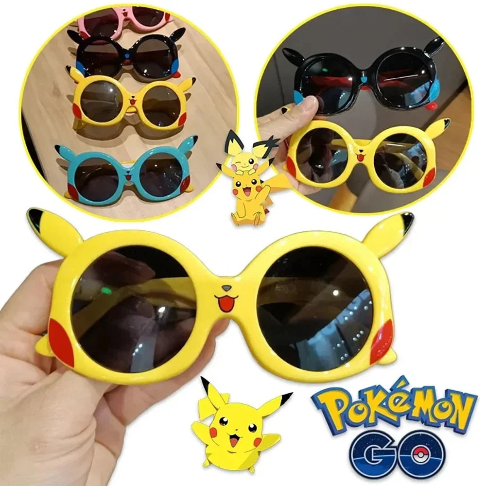 Cartoon Pikachu Outdoor Sun Protection Glasses Anime Pokemon Anti Glare Goggles Cute Vacation Travel Sunglasses Friend Gifts