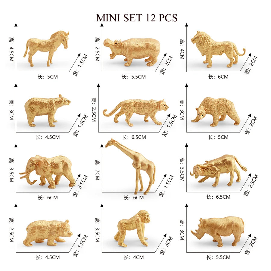 Simulation Mini  Farm Poultry Puppy Crocodile Pegasus Monkey Bird Wildlife Figurine Animal Model Sets Education Kid Toys