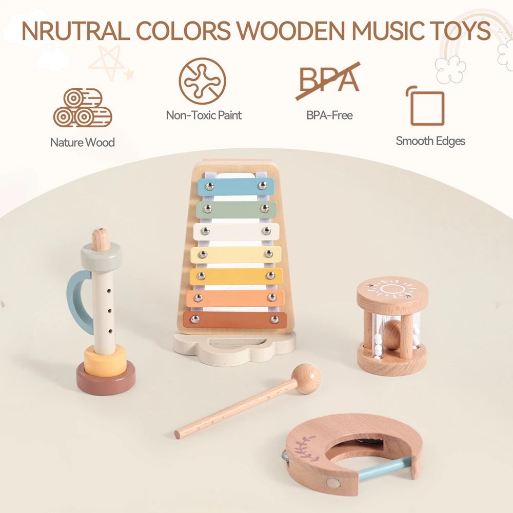 Montessori Wooden Musical Instrument Toy Set