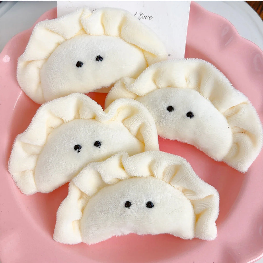 1/5pcs Soft Plush Dumpling Keychains Stuffed Cartoon Cute Creative Pendant Key Ring Food Bag Decorations Girls Backpack Charm