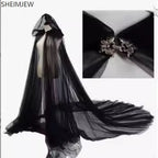 Medieval Shawl Men And Women Adult Gothic Punk Fairy Elf Witch Wedding Wicca Hooded Cape Halloween Role Play Vampire Costume