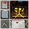 Acrylic Clear Light Up Drawing Board,Glow Erasable Memo LED Magic Board , Kids DIY Toys , with 7 Color Markers Pen and Stand