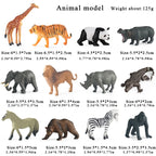 Oenux Montessori Miniature Lion Shark Horse Dinosaur Animals Model Set Action Figures Figurine Zoo Cute Education Kids Toy Gift