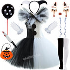 The Clown Costume Terrifier Art Girl Black White Fancy Tutu Dress Horror Joker Dress for Girls Halloween Carnival Party Costumes