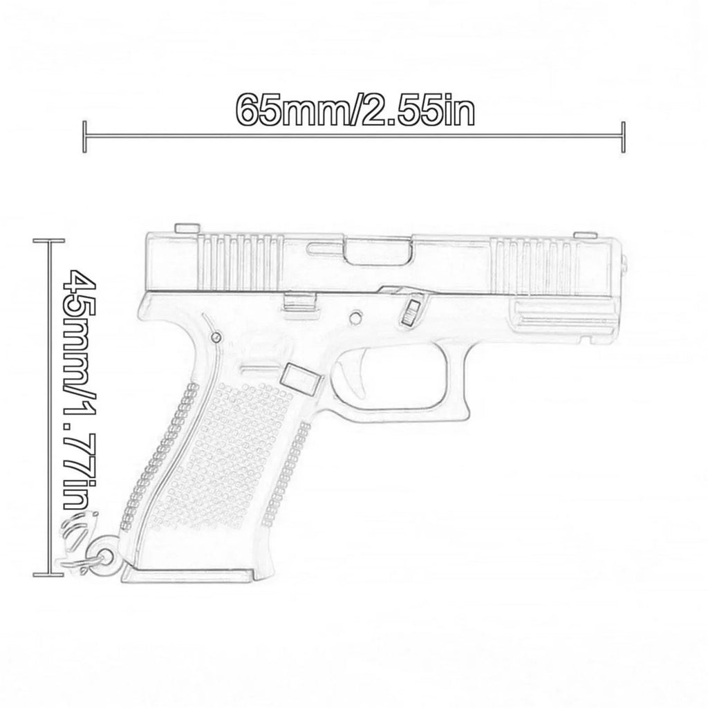 Mini Tactical Pistol Shape Car Keychain for Men Portable Decorations Detachable Keyring Realistic Model Toy Bag Accessories