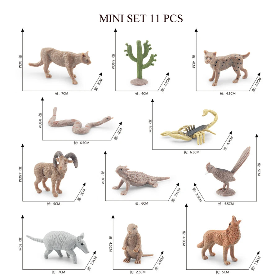 Simulation Mini  Farm Poultry Puppy Crocodile Pegasus Monkey Bird Wildlife Figurine Animal Model Sets Education Kid Toys