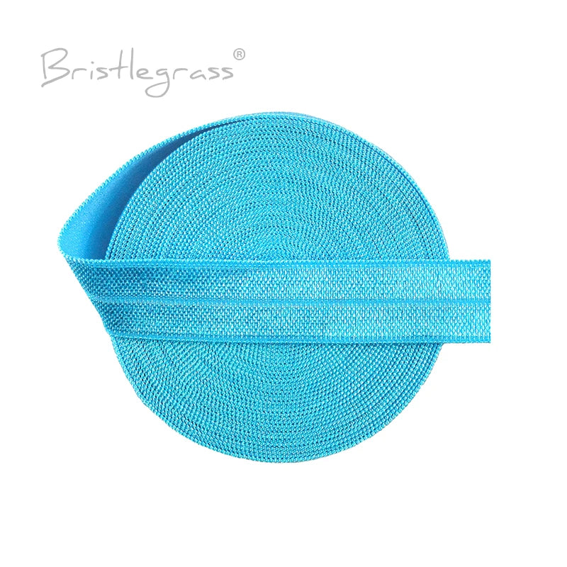 BRISTLEGRASS 2 5 10 Yard 5/8" 15mm Solid FOE Shiny Fold Over Elastic Spandex Satin Band Hair Tie Headband Dress Sewing Lace Trim