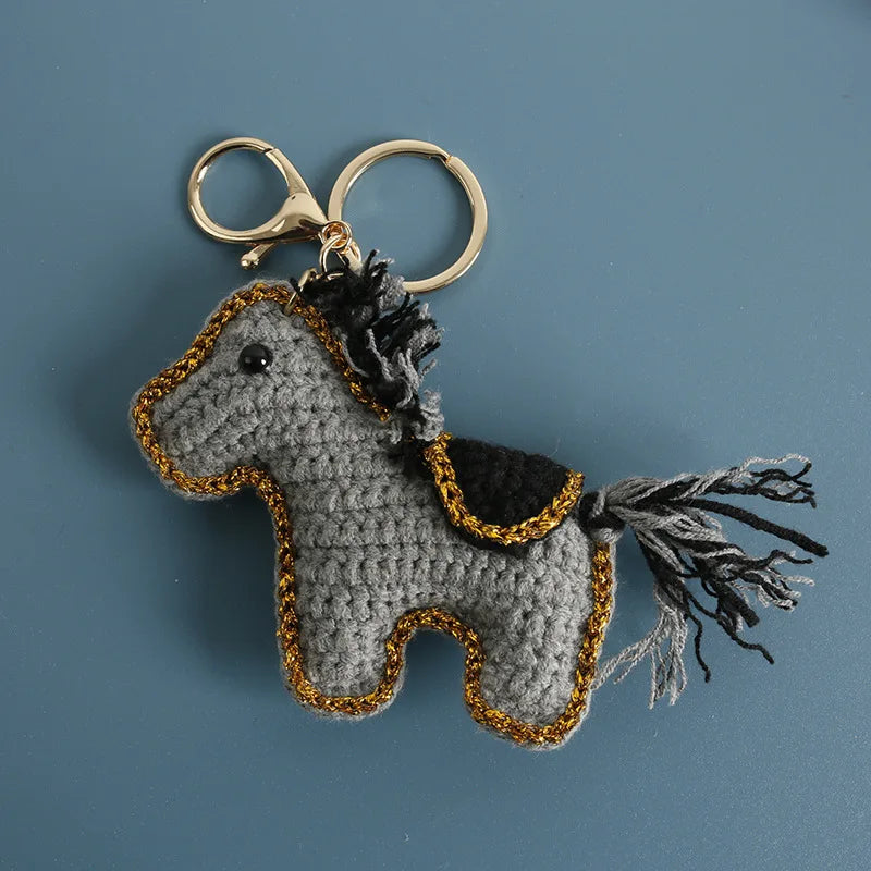 Funny Zebra Crochet Keyrings For Bag Pendant Handmake Animal Doll Knitting Keychain Cute Sheep Keyrings Gifts Custom Accessories