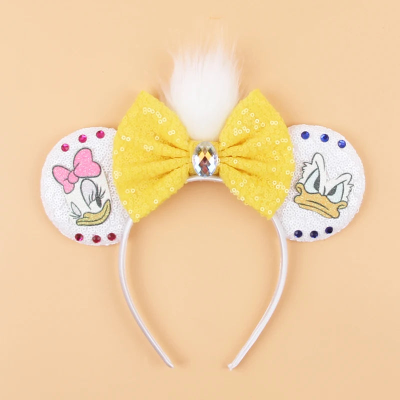 2026 Trip Mouse Ears Headband for Girls Women Sequin Castle 5"Bow Hairband Festival Party Cosplay DIY Hair Accessories