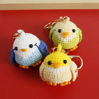 Cute Parrot Series Handmake Crochet Keychain Creative Small Bird Doll Keyring Gifts Knitted Parrot Keychain Custom Accessories