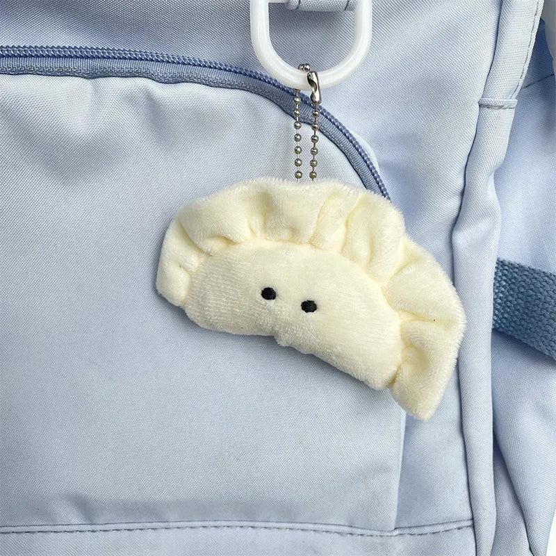 1/5pcs Soft Plush Dumpling Keychains Stuffed Cartoon Cute Creative Pendant Key Ring Food Bag Decorations Girls Backpack Charm