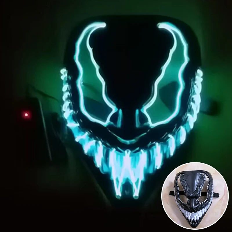 Multi Style Glowing LED Purge Mask Professional Wireless Luminous Party Mask Flashing Decorative Headgear Masker For Halloween