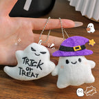 Halloween Plush Keychain for Women Pumpkin Ghost Bat Witch Hat Trick or Treat Cartoon Bag Charm Party Gifts Keychain Accessories