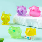 6PCS/SET Pokemon Pikachu Anime Figures Cute Gengar Bulbasaur Luminous Toys For Adult Kawaii Ornament Collection Charm Gift