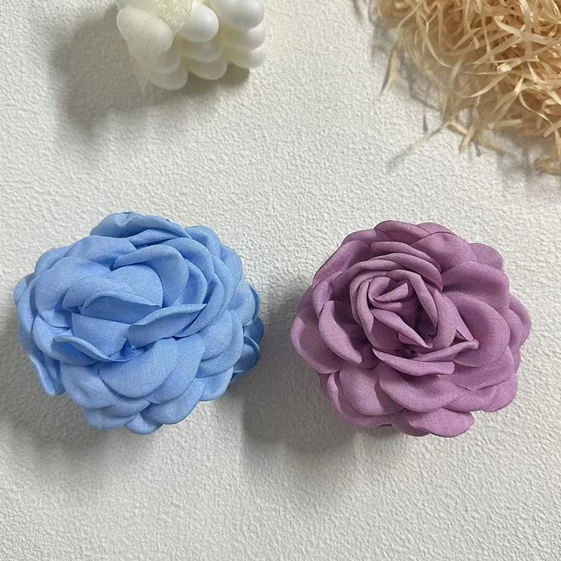 1/2/6pcs Stereoscopic Rose Flower Hair Clip Fpr Women Elegant Back of The Head Hair Shark Clip Fashionable Girl Hair Accessories
