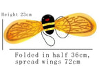 4 Piece Yellow Bee Cosplay Costume Halloween Girls Bee Antennae Headband Hairband Wings Magic Wand Funny Dress Fairy Props Set
